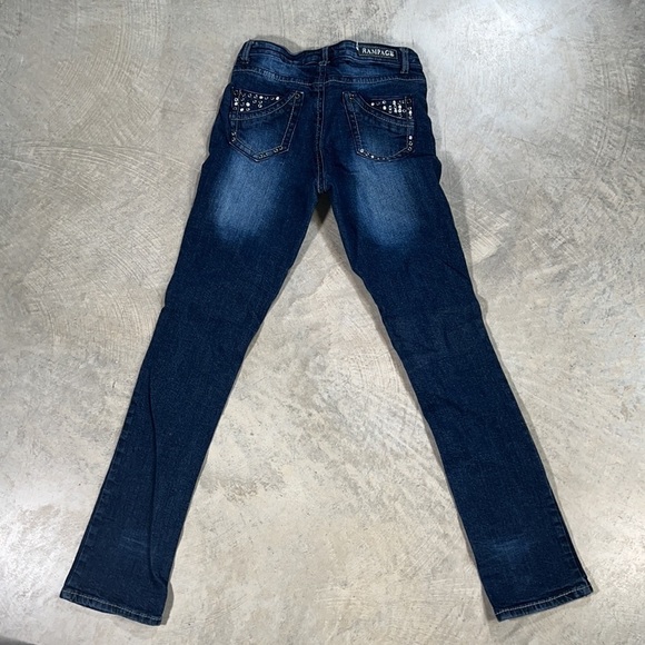 🤯RAMPAGE Medium Wash Denim w Crystal Studs 6 - Picture 5 of 5